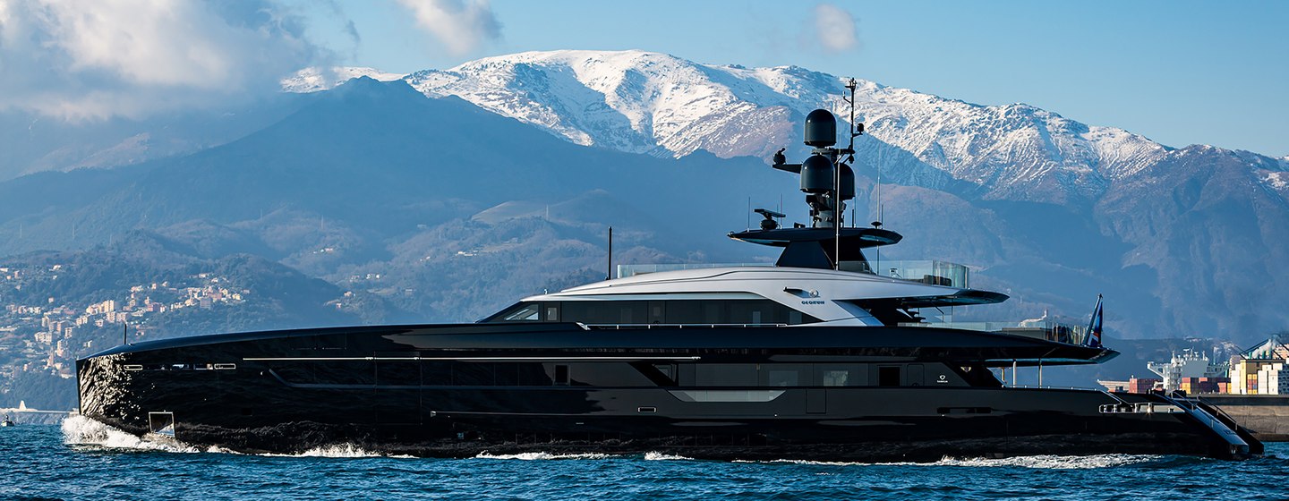 Superyacht OLOKUN on the water