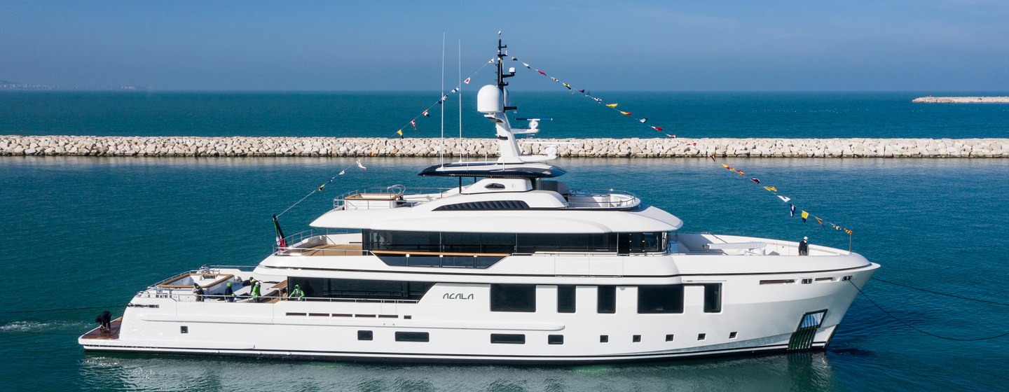 Superyacht ACALA on water at launch