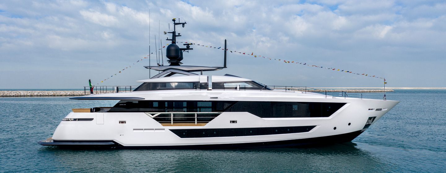 Gerry's Ferry superyacht by Custom Line on water at launch