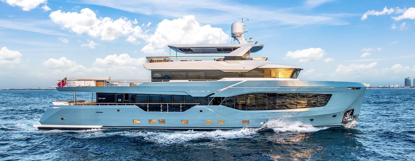 Superyacht Evelyn P under way 