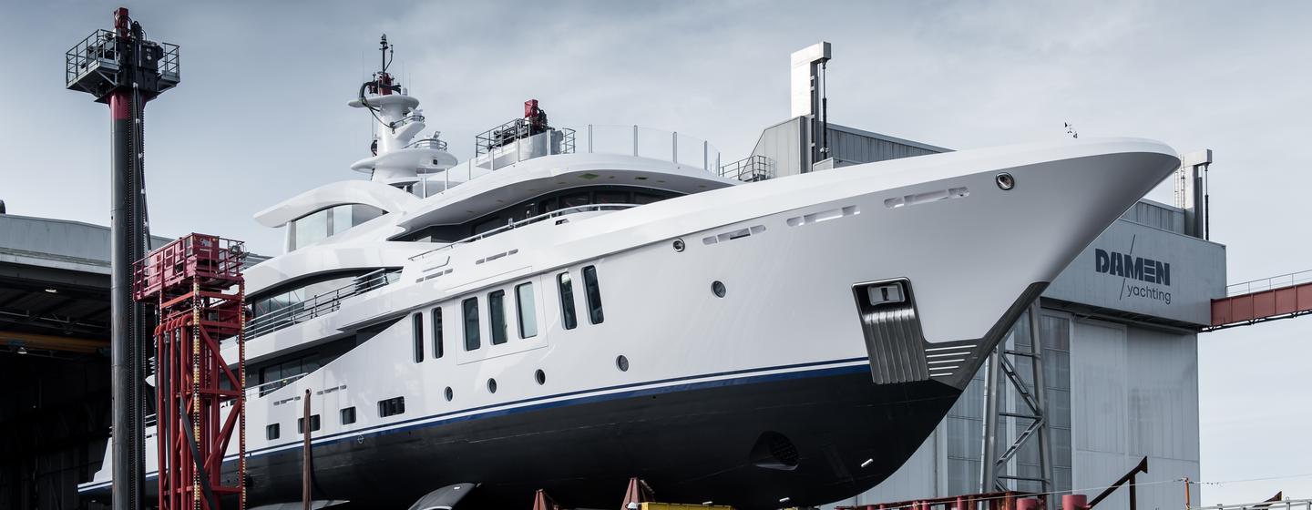 Superyacht Stella M about to launch