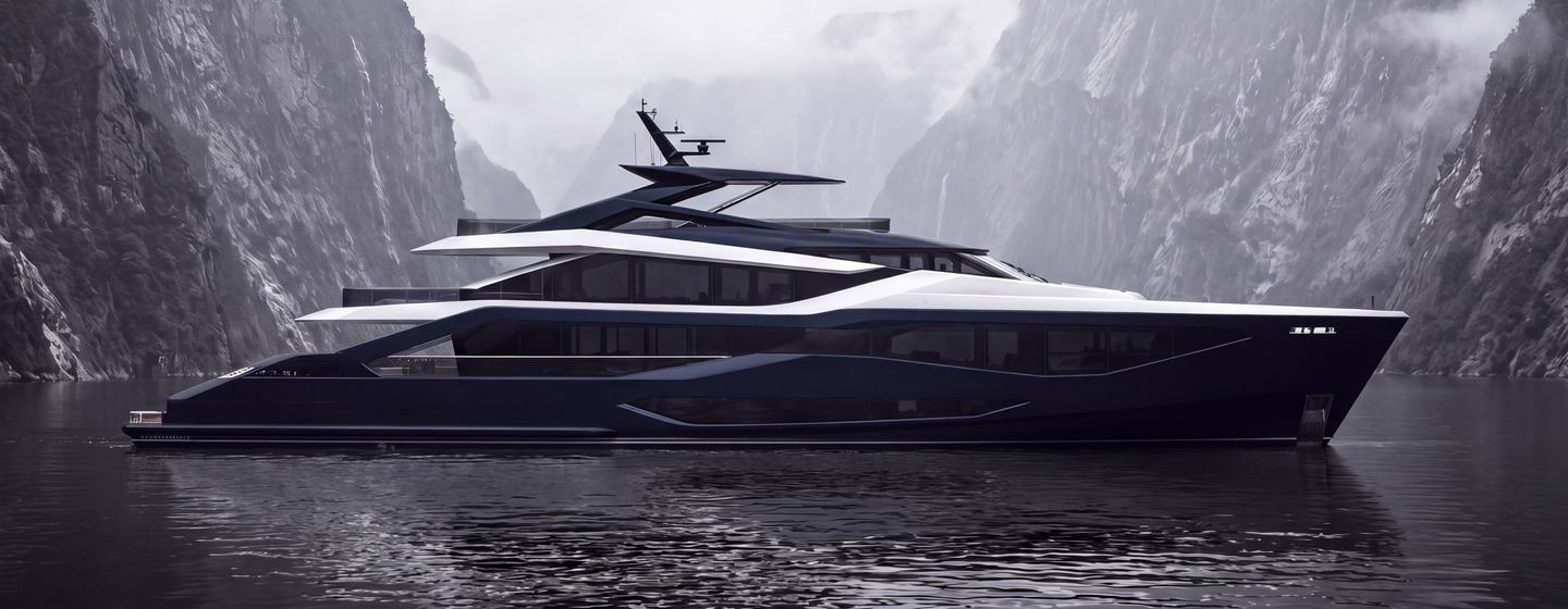 Sunseeker 45M Superyacht rendering profile