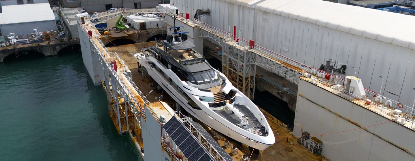 Superyacht Loewe about to be launched 