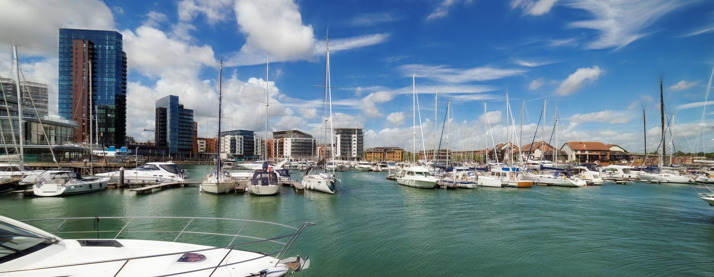 Yachts in Southampton at Ocean Village Marina