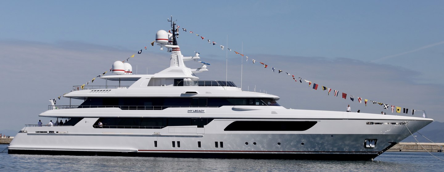 Superyacht My Legacy being launched