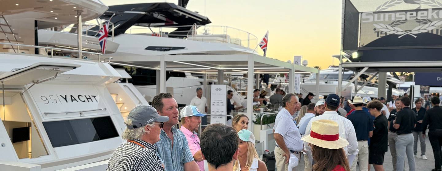 Crowds at Sunseeker stand at 2025 FLIBS