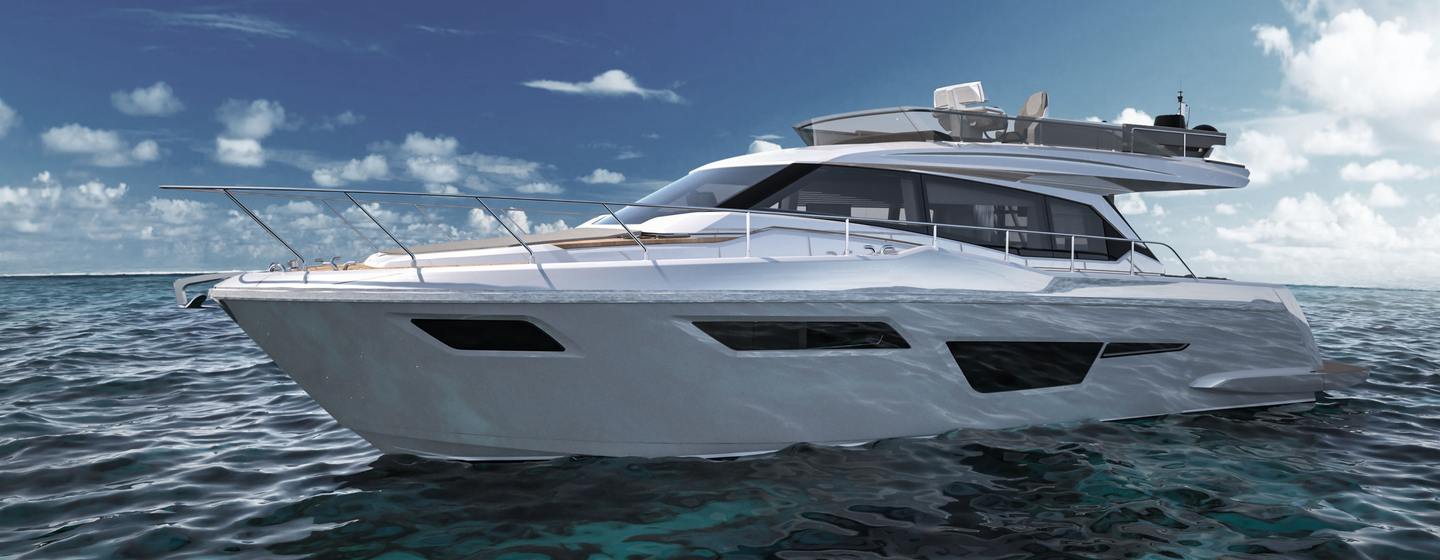 The Ferretti 500's sleek sportsbridge exterior won one of the group's three awards