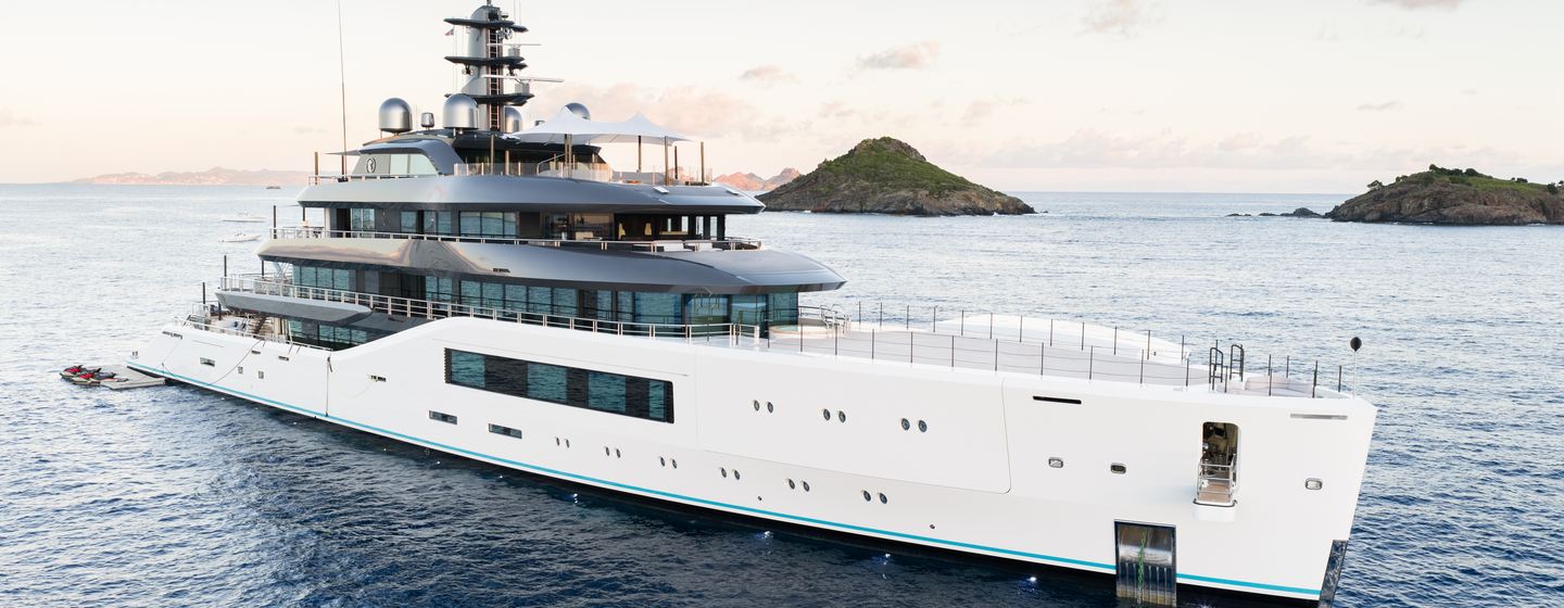 Amels 80 Pangea Superyacht at anchor 