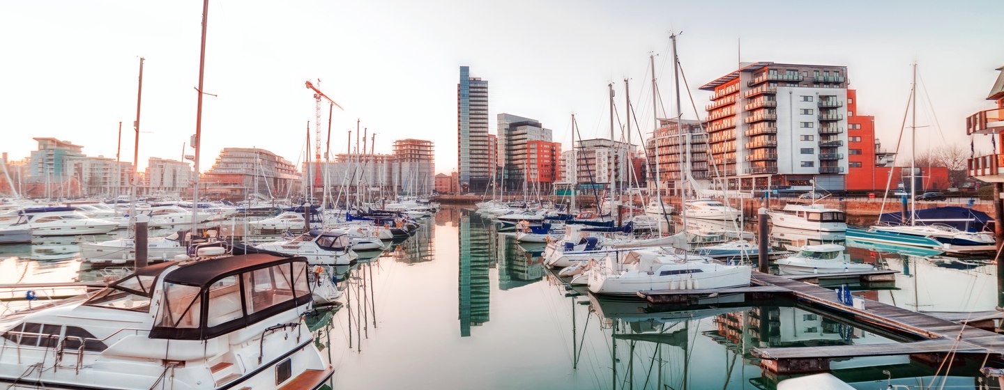 Yachts docked at Ocean Village Marina