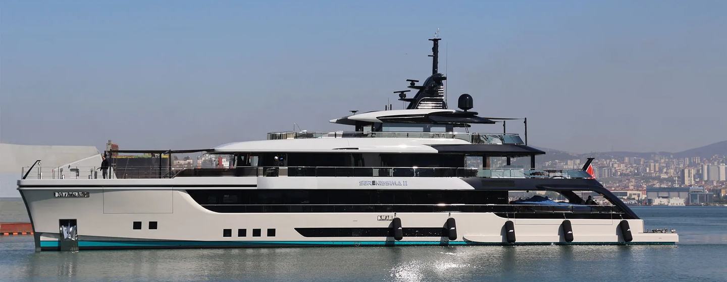 Superyacht Serenissima II at delivery