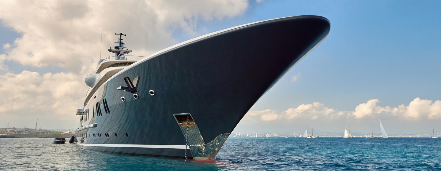 Bow of superyacht