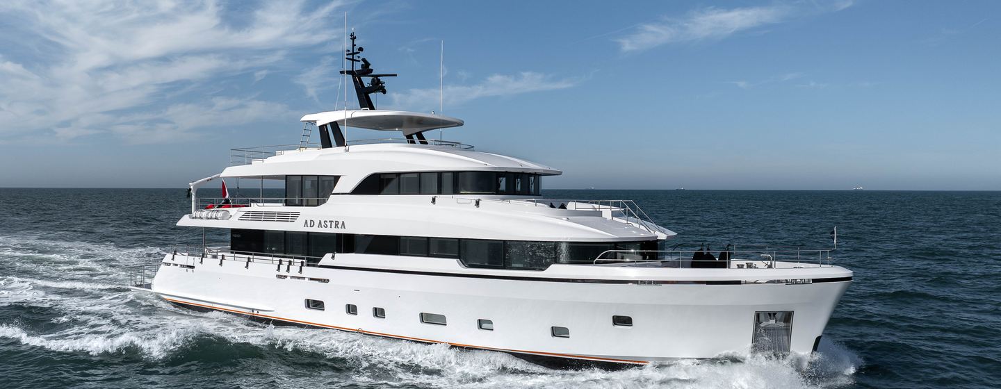 Superyacht Ad Astra under way 