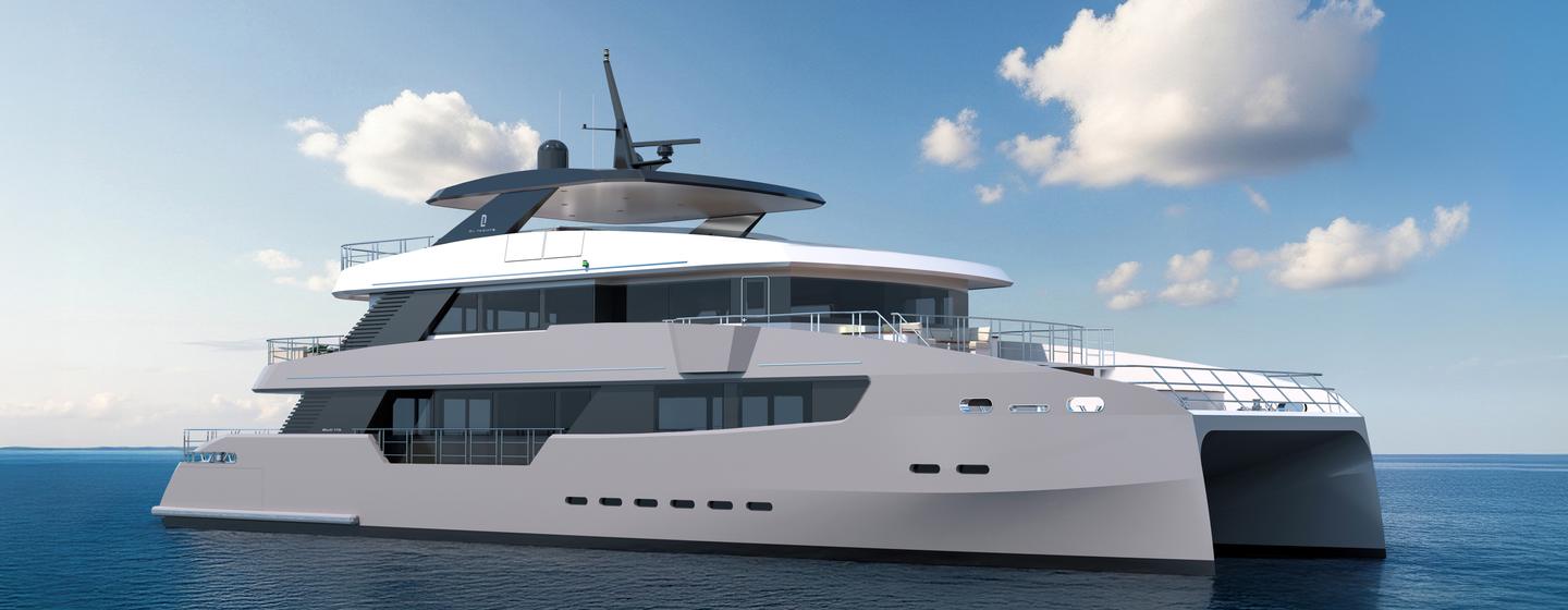 Rendering of CL Yachts CLC115 catamaran 