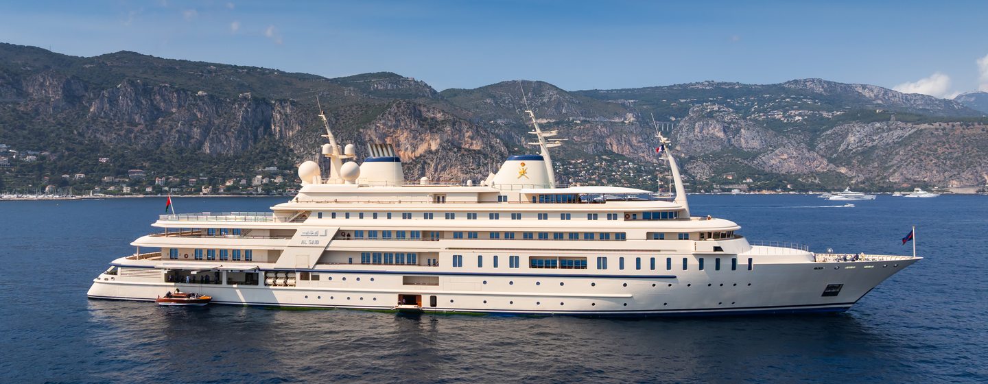 Royal Yacht Al Said at anchor off French coast