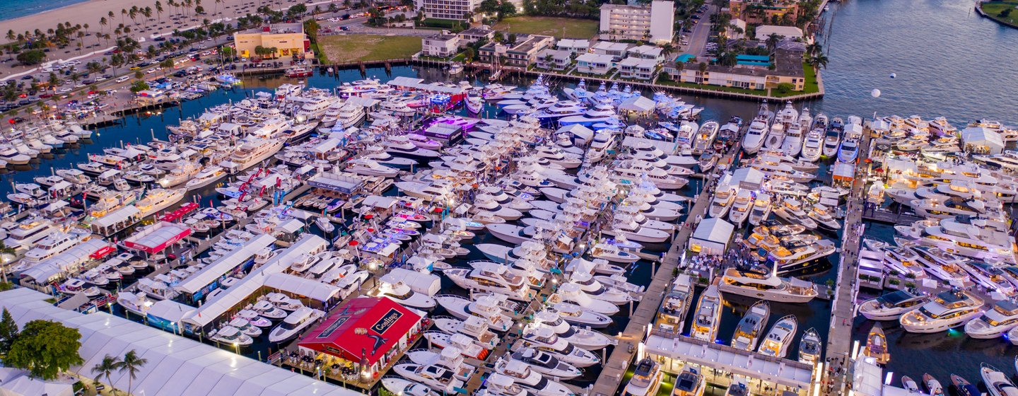 Boats in docks at FLIBS