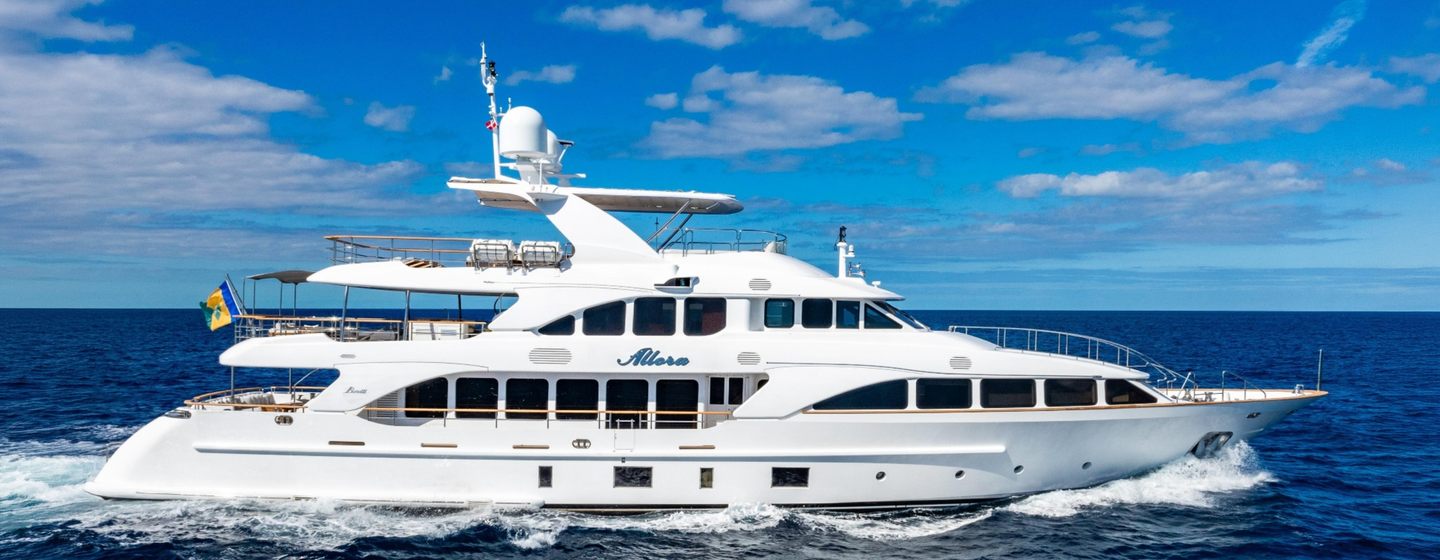 Benetti superyacht Allora underway side view 