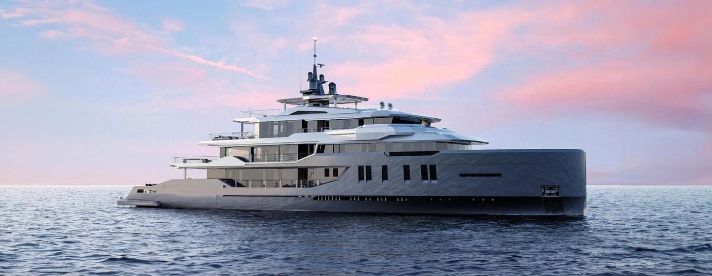 Superyacht ICE 68 at anchor 