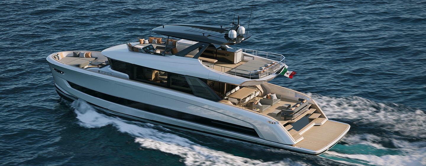Solaris Power 70 Long Range yacht underway side view 