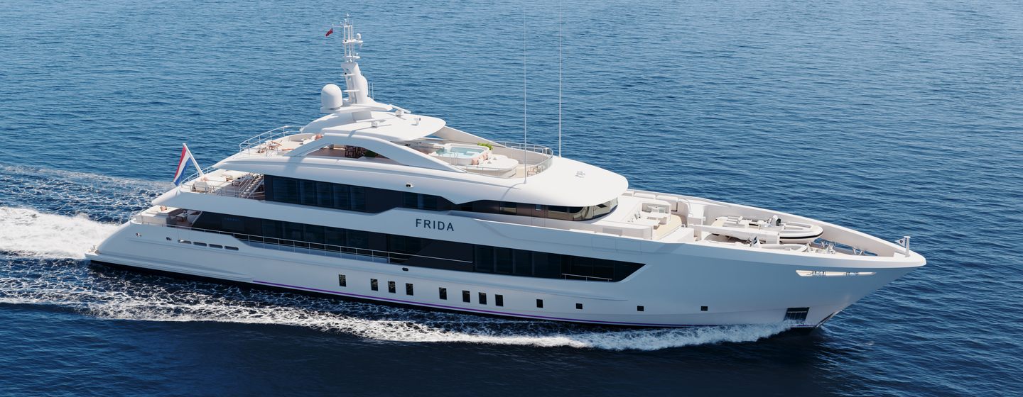 Superyacht Project Frida under way 