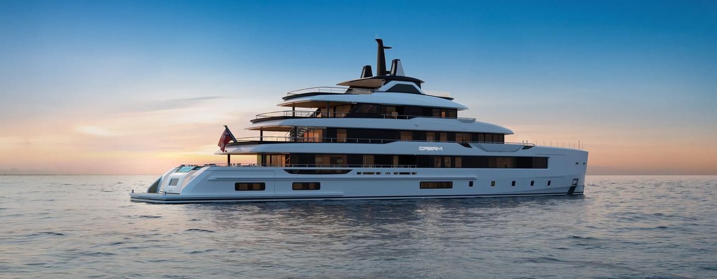 Rendering of Tankoa Superyacht Project Dream under way 