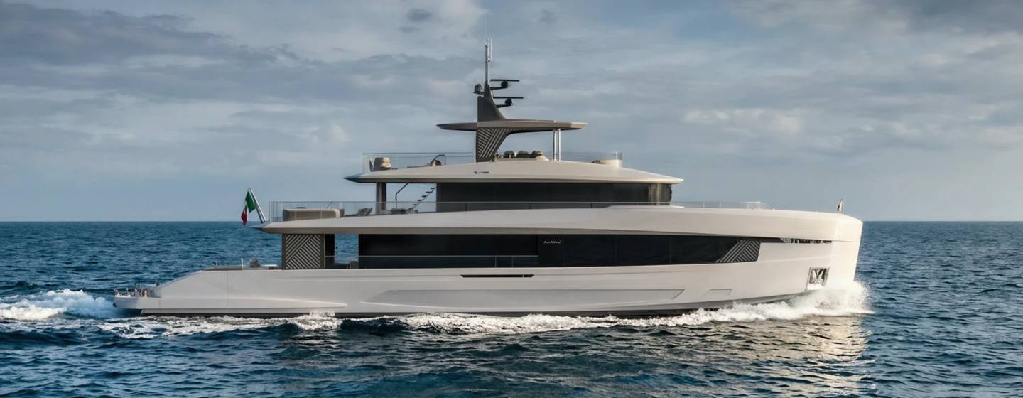 Rendering of Bellini Yacht Eternal 36 motor yacht under way 