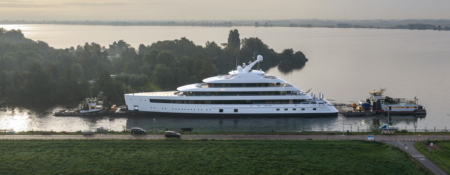 Feadship superyacht Love underway side view 