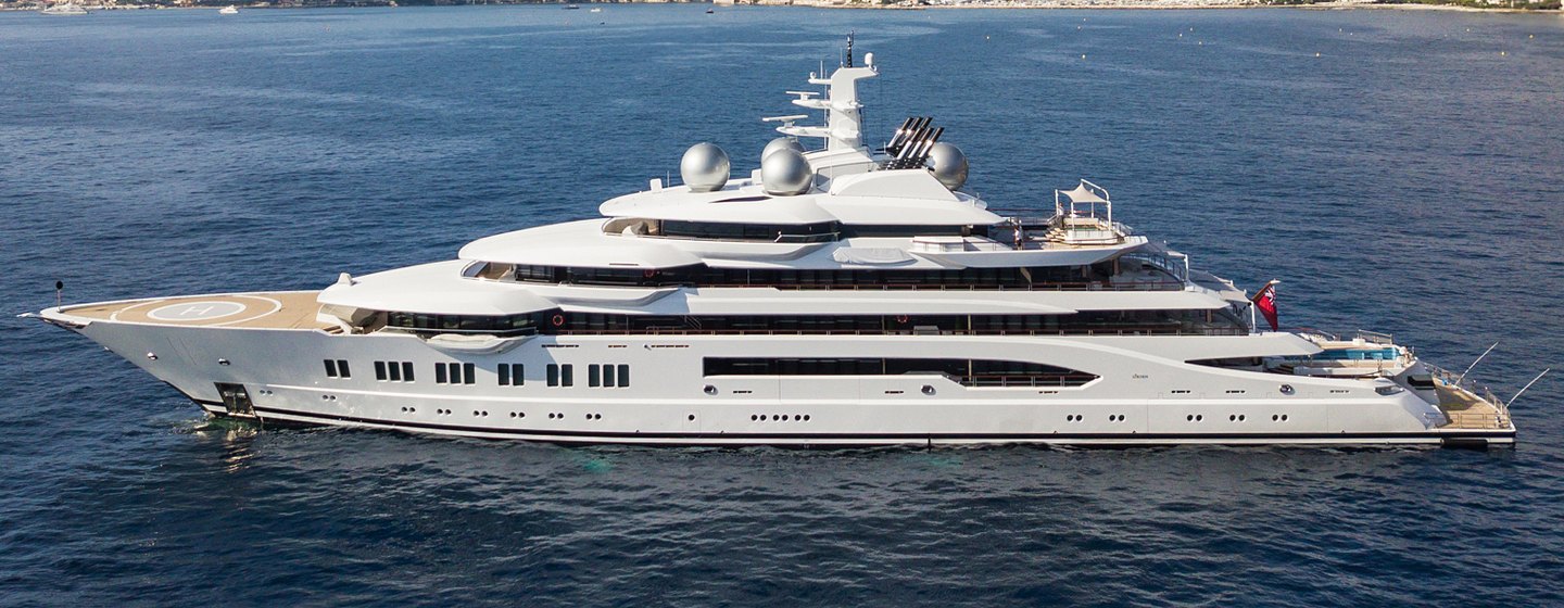 Superyacht Amadea at anchor 