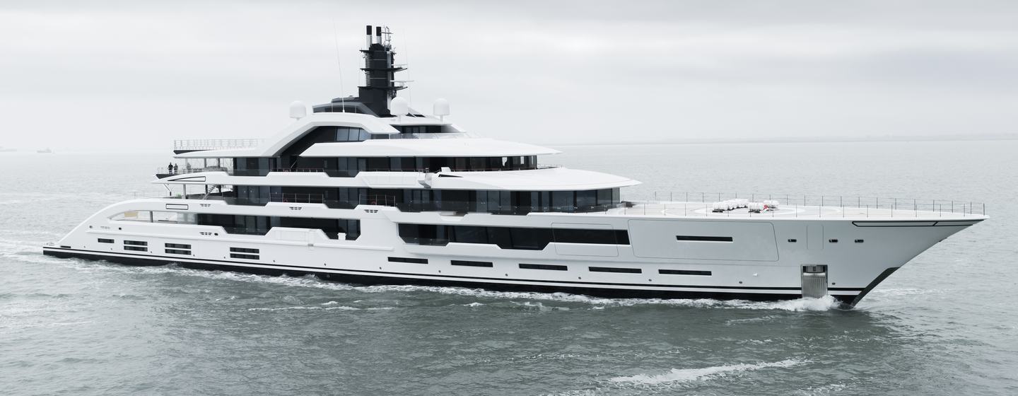Superyacht Project Tanzanite underway on sea trials 