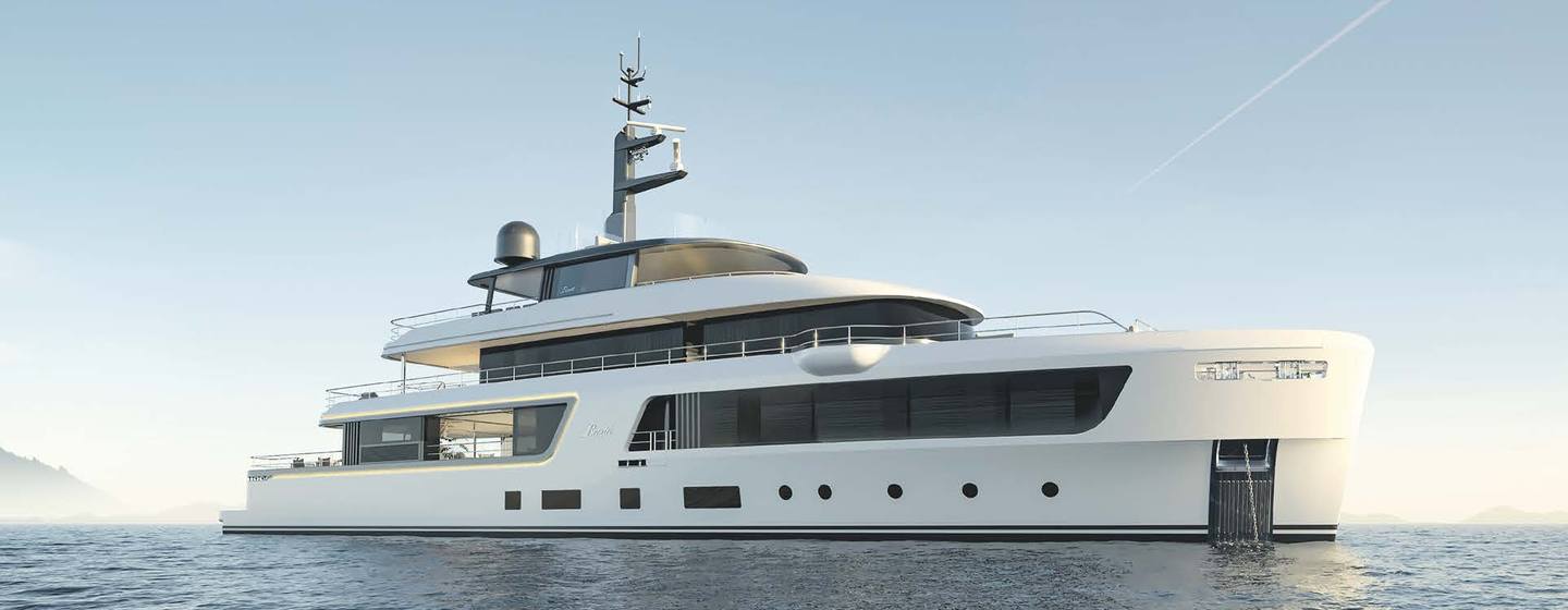 Rendering of Benetti Motopanfilo 45M motor yacht 