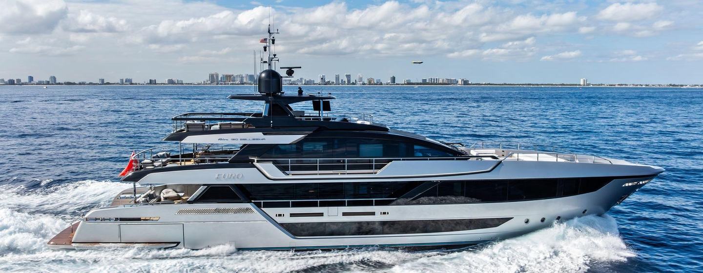 Riva motor yacht Euro underway side view 