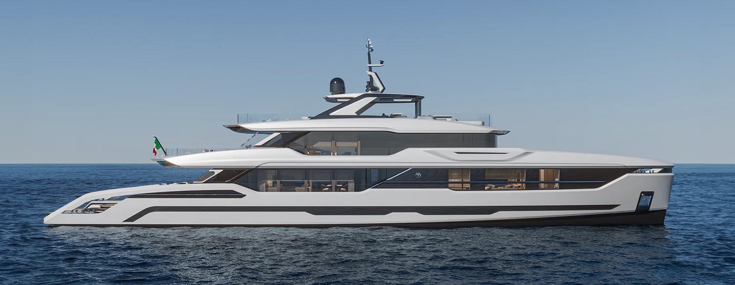 Rendering of Baglietto DOM155 Superyacht