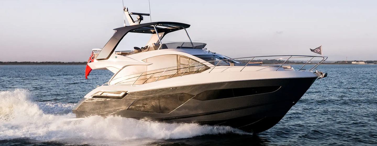 Sunseeker Manhattan 56 motor yacht under way