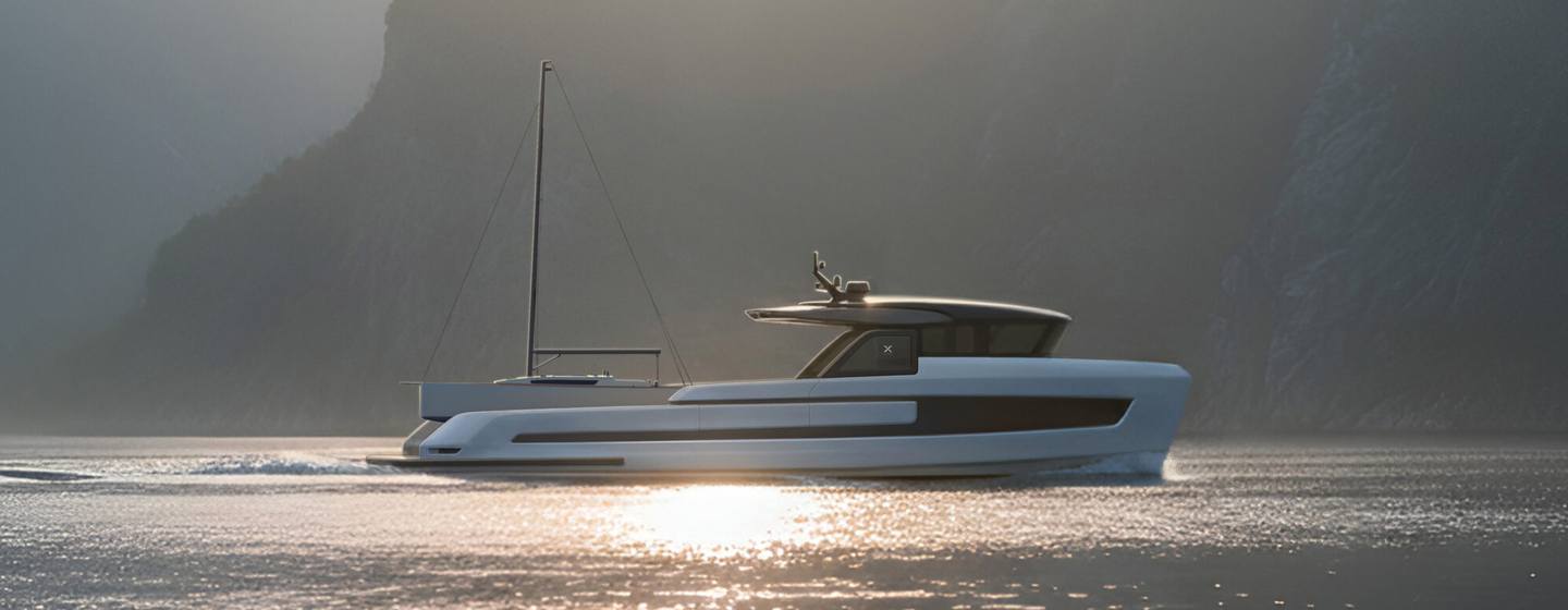 Rendering of Extra X70 Shadow yacht