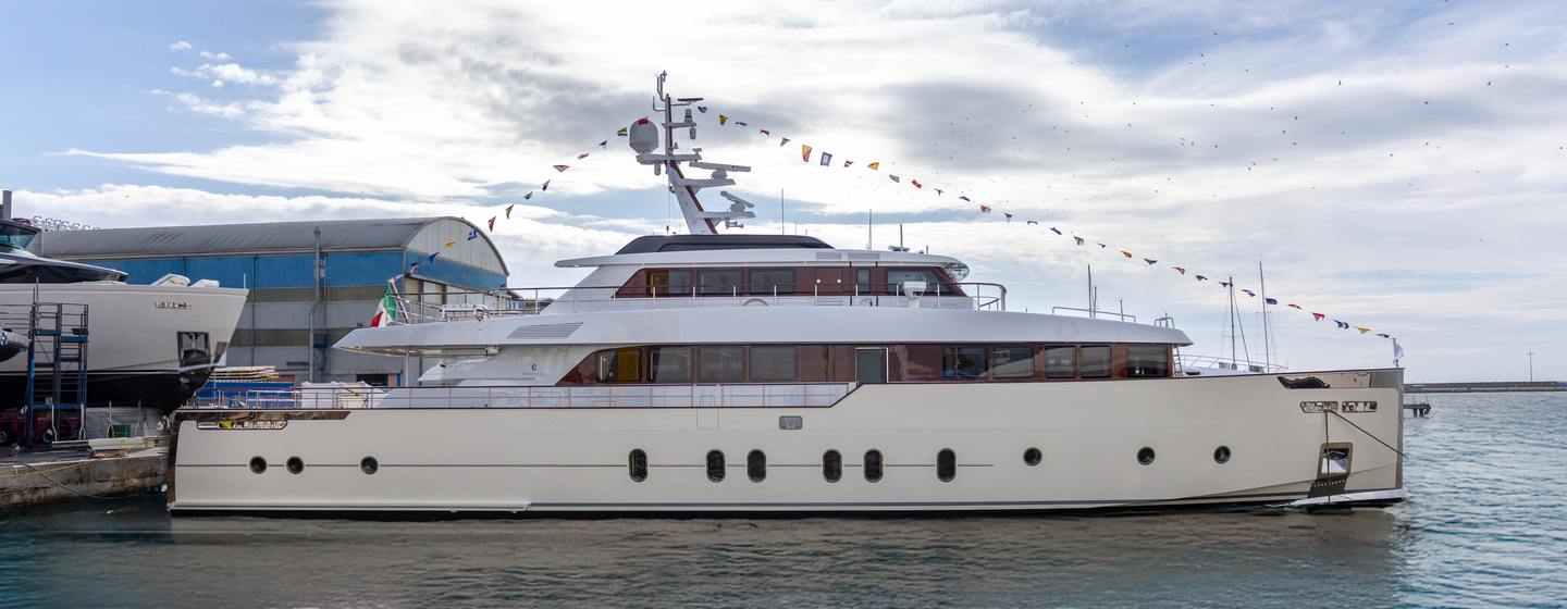 Motor yacht Pleiades being launched