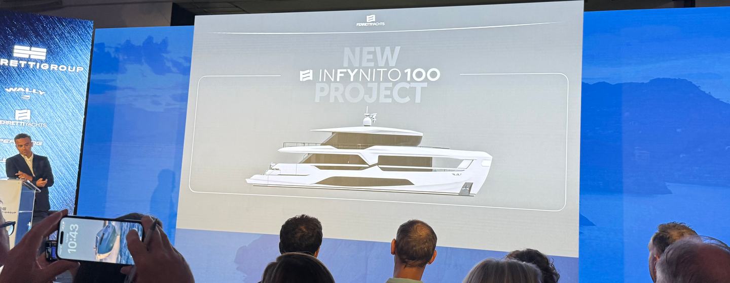 Ferretti INFYNITO 100 Superyacht presentation at Cannes 2026