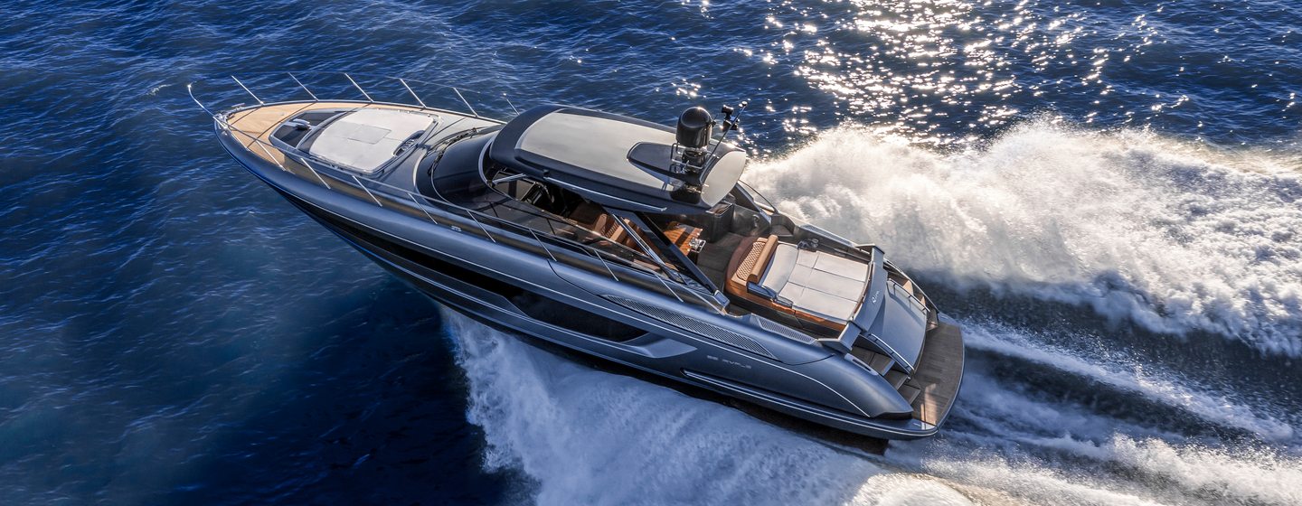 Riva 56' Rivale Hard Top moving at speed on water