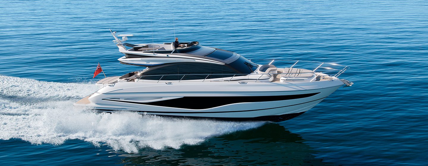Princess S65 motor yacht under way 