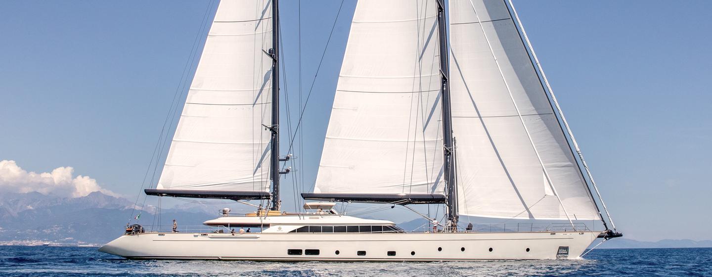 Sailing Yacht Katana at anchor 