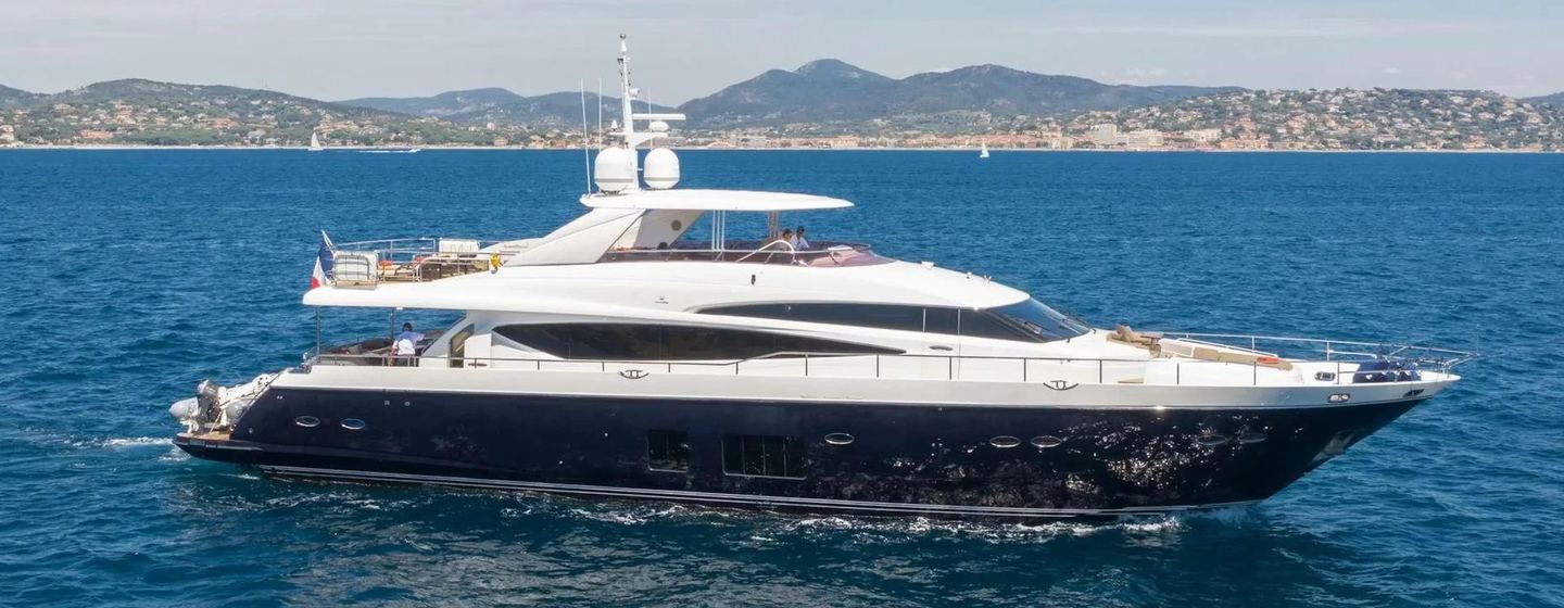 Princess motor yacht Mira underway side view 