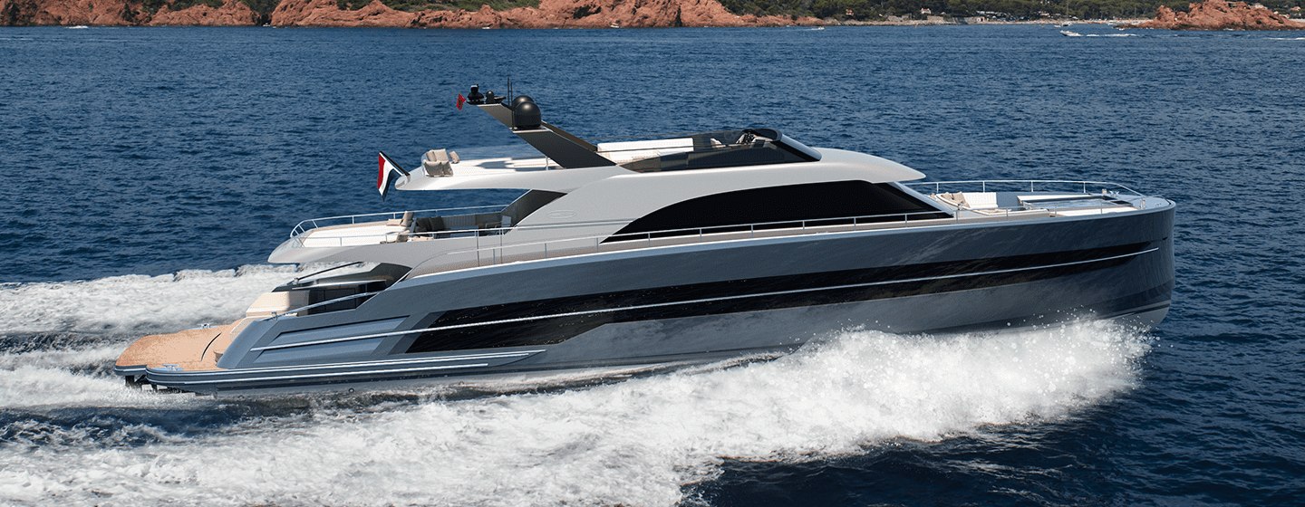 Superyacht St Barth 85 Fly under way 