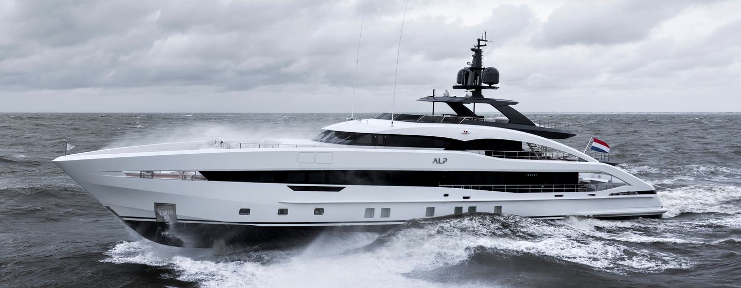 ALP motor yacht underway
