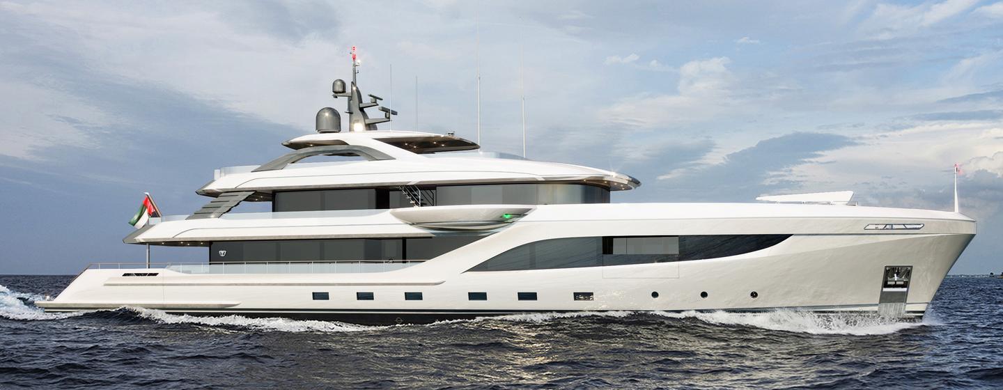  Majesty 160 superyacht underway side view 