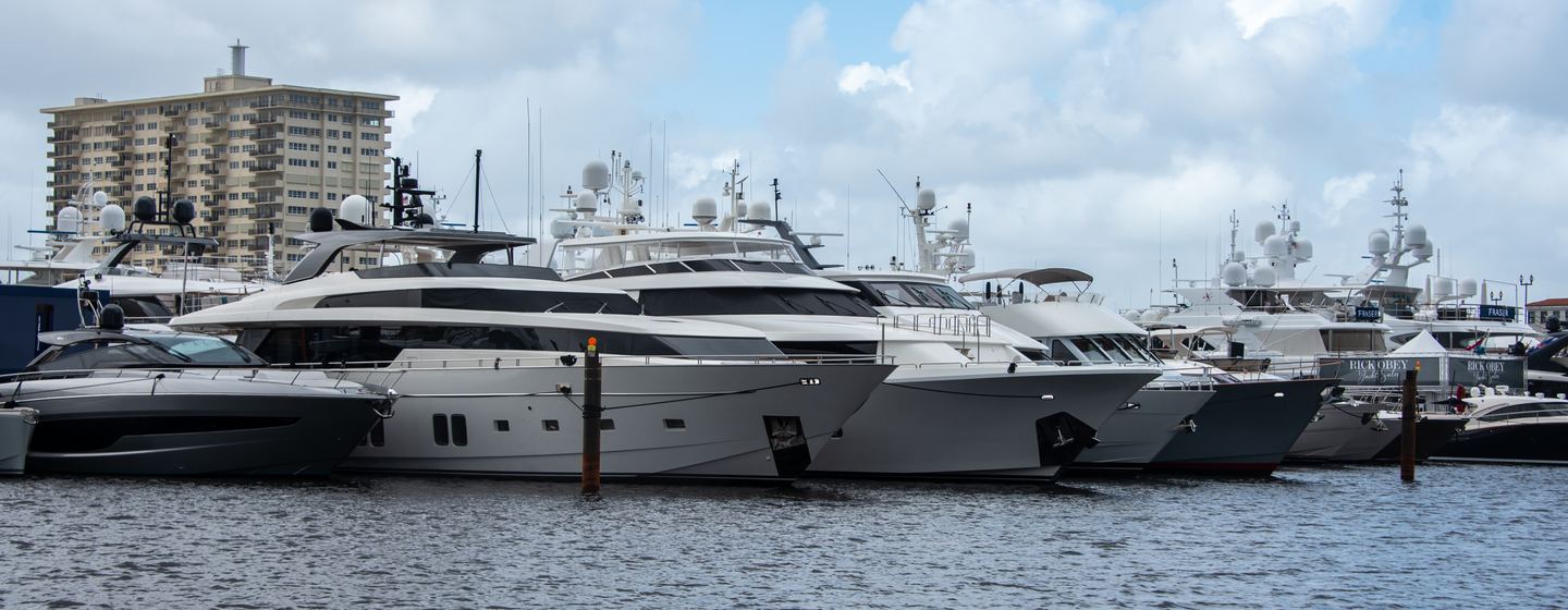 Motor yachts berthed in Fort Lauderdale