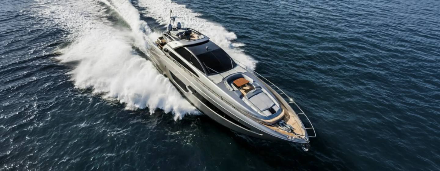 Riva motor yacht Speedy Bear underway at speed 