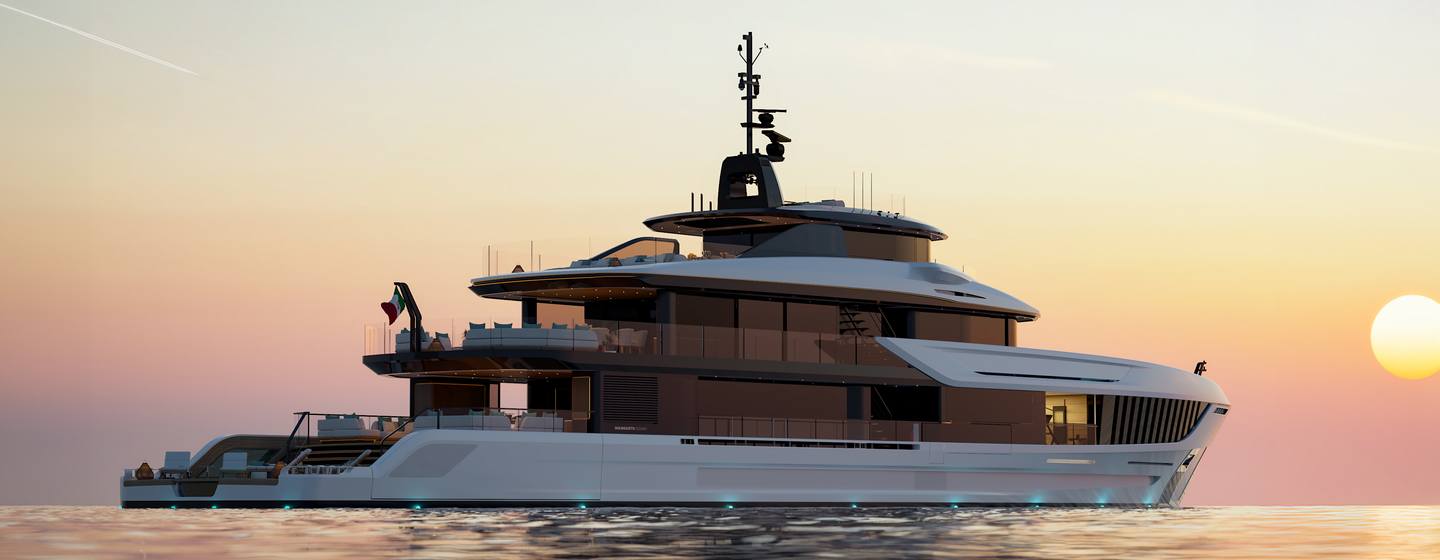 Rendering of First Mangusta Oceano 52 superyacht