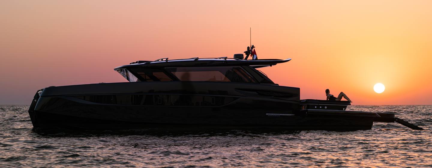 Sunreef Yachts and BRABUS ULTIMA 55 at anchor side view 