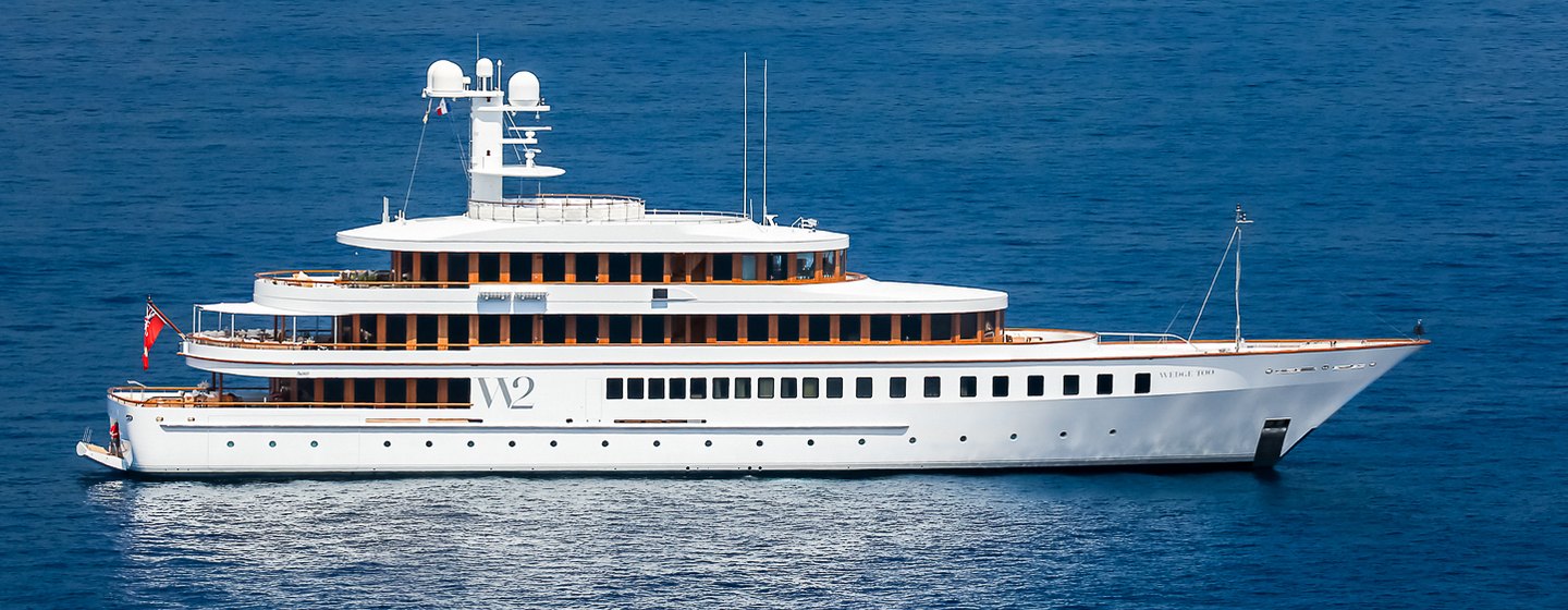Superyacht Wedge Too at anchor 