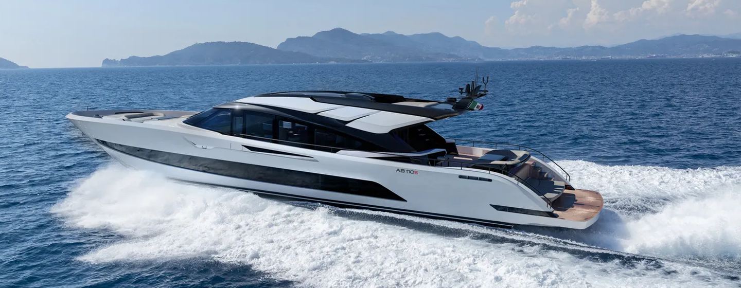 AB Yachts  AB 110S motor yacht under way 