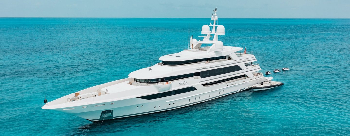  Benetti superyacht The Jewel at anchor side view 
