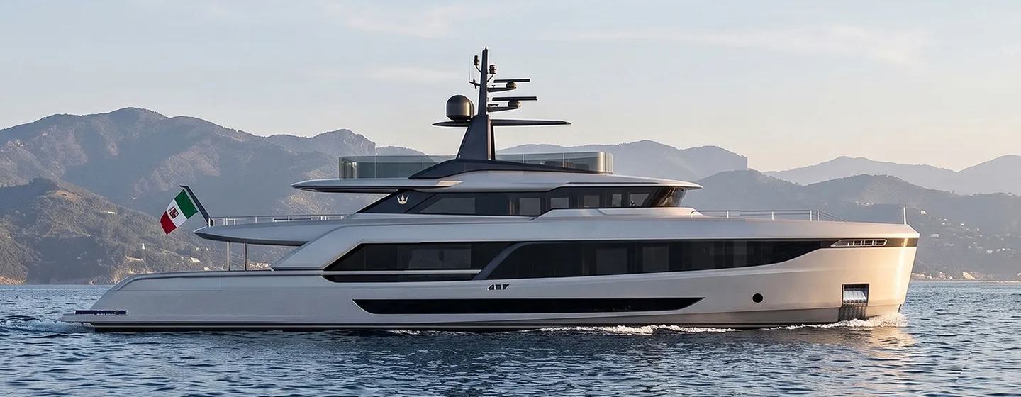 Rendering of Ocean King Ducale 37 explorer yacht 